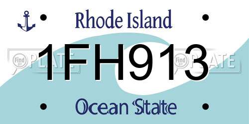 1FH913 Rhode Island License Plate