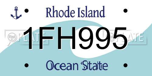 1FH995 Rhode Island License Plate
