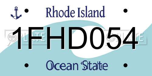 1FHD054 Rhode Island License Plate