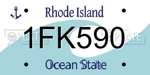 1FK590 Rhode Island License Plate