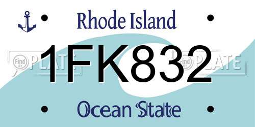 1FK832 Rhode Island License Plate