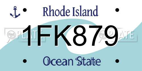 1FK879 Rhode Island License Plate