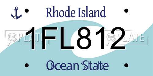 1FL812 Rhode Island License Plate