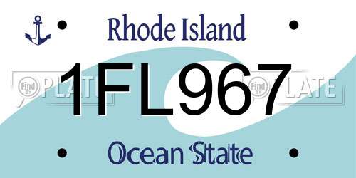 1FL967 Rhode Island License Plate