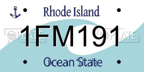 1FM191 Rhode Island License Plate