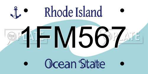 1FM567 Rhode Island License Plate