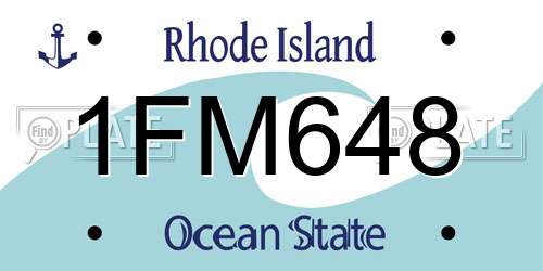 1FM648 Rhode Island License Plate