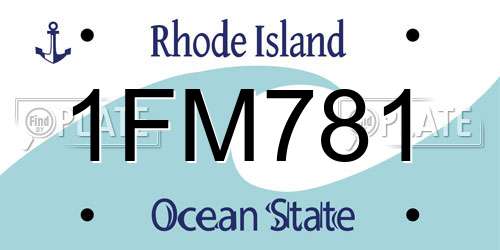 1FM781 Rhode Island License Plate