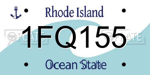 1FQ155 Rhode Island License Plate