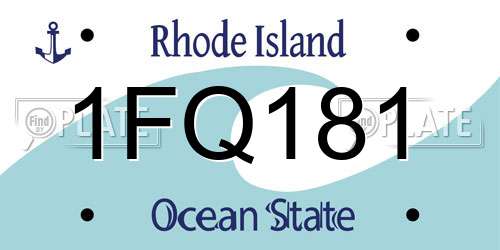 1FQ181 Rhode Island License Plate