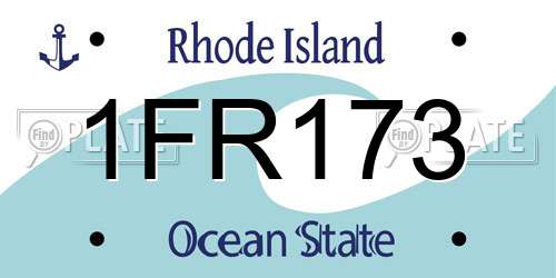 1FR173 Rhode Island License Plate