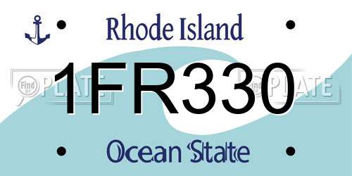 1FR330 Rhode Island License Plate