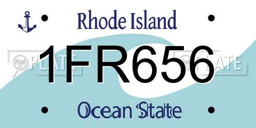 1FR656 Rhode Island License Plate