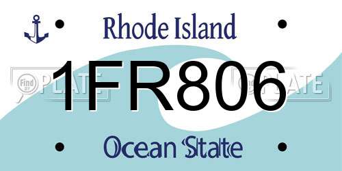 1FR806 Rhode Island License Plate