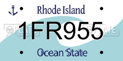 1FR955 Rhode Island License Plate