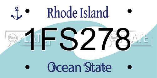 1FS278 Rhode Island License Plate