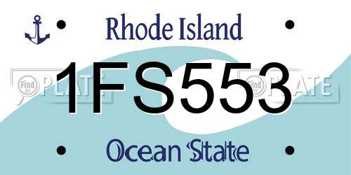 1FS553 Rhode Island License Plate