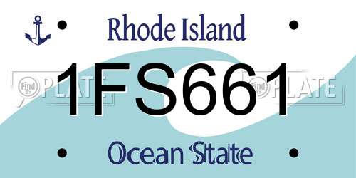 1FS661 Rhode Island License Plate