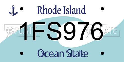 1FS976 Rhode Island License Plate