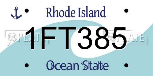 1FT385 Rhode Island License Plate