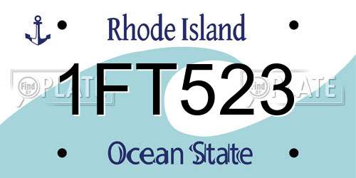1FT523 Rhode Island License Plate