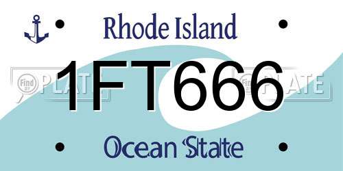 1FT666 Rhode Island License Plate