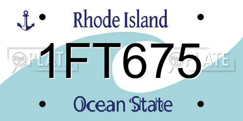1FT675 Rhode Island License Plate