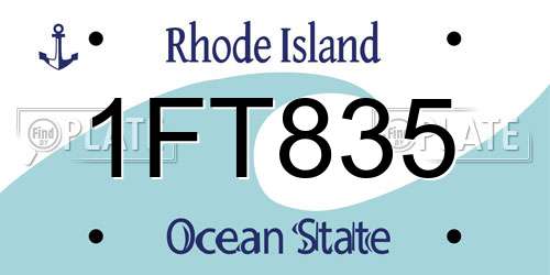 1FT835 Rhode Island License Plate