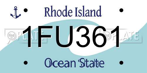 1FU361 Rhode Island License Plate