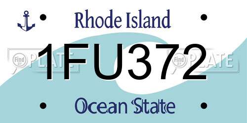 1FU372 Rhode Island License Plate