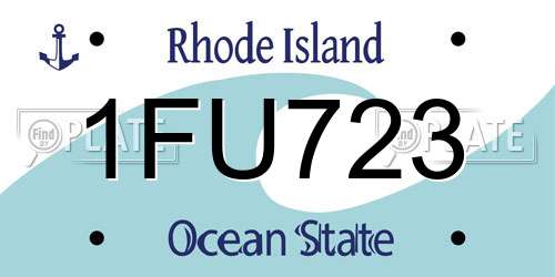 1FU723 Rhode Island License Plate