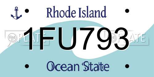 1FU793 Rhode Island License Plate