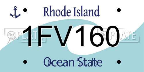 1FV160 Rhode Island License Plate