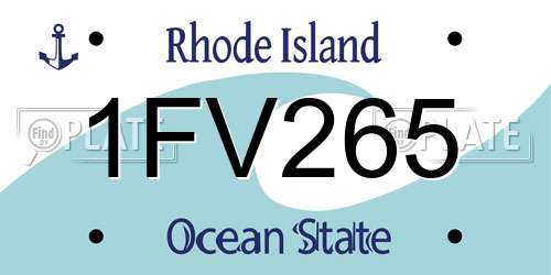 1FV265 Rhode Island License Plate