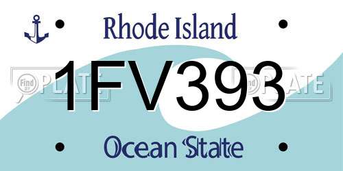 1FV393 Rhode Island License Plate