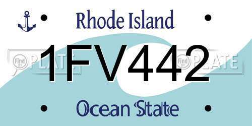 1FV442 Rhode Island License Plate