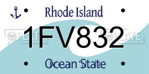 1FV832 Rhode Island License Plate