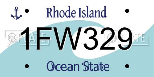1FW329 Rhode Island License Plate