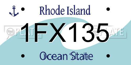 1FX135 Rhode Island License Plate