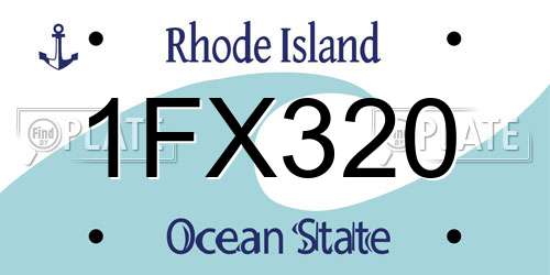 1FX320 Rhode Island License Plate