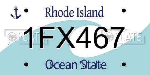 1FX467 Rhode Island License Plate