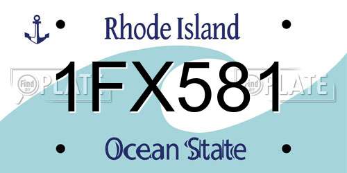 1FX581 Rhode Island License Plate