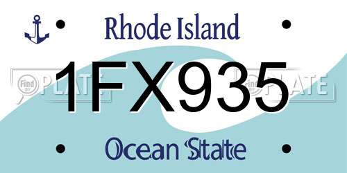 1FX935 Rhode Island License Plate