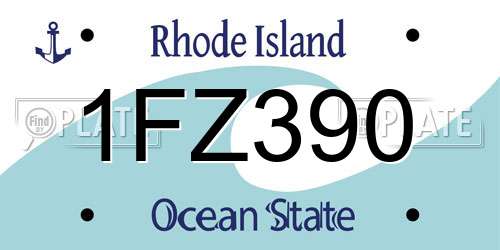 1FZ390 Rhode Island License Plate