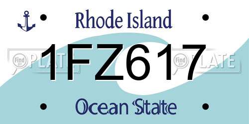 1FZ617 Rhode Island License Plate