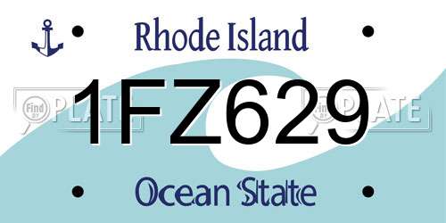 1FZ629 Rhode Island License Plate