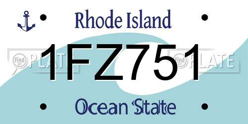 1FZ751 Rhode Island License Plate