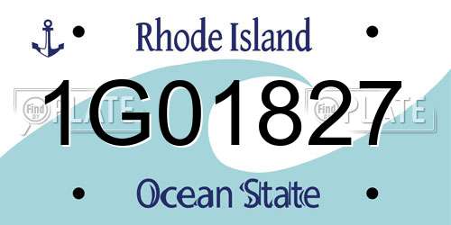 1G01827 Rhode Island License Plate
