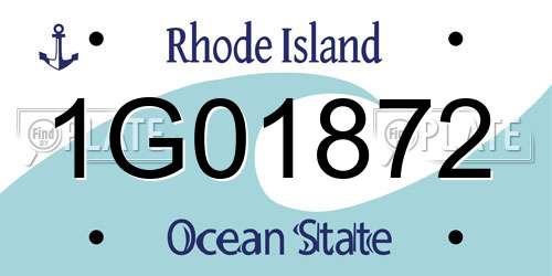 1G01872 Rhode Island License Plate