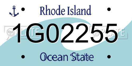 1G02255 Rhode Island License Plate